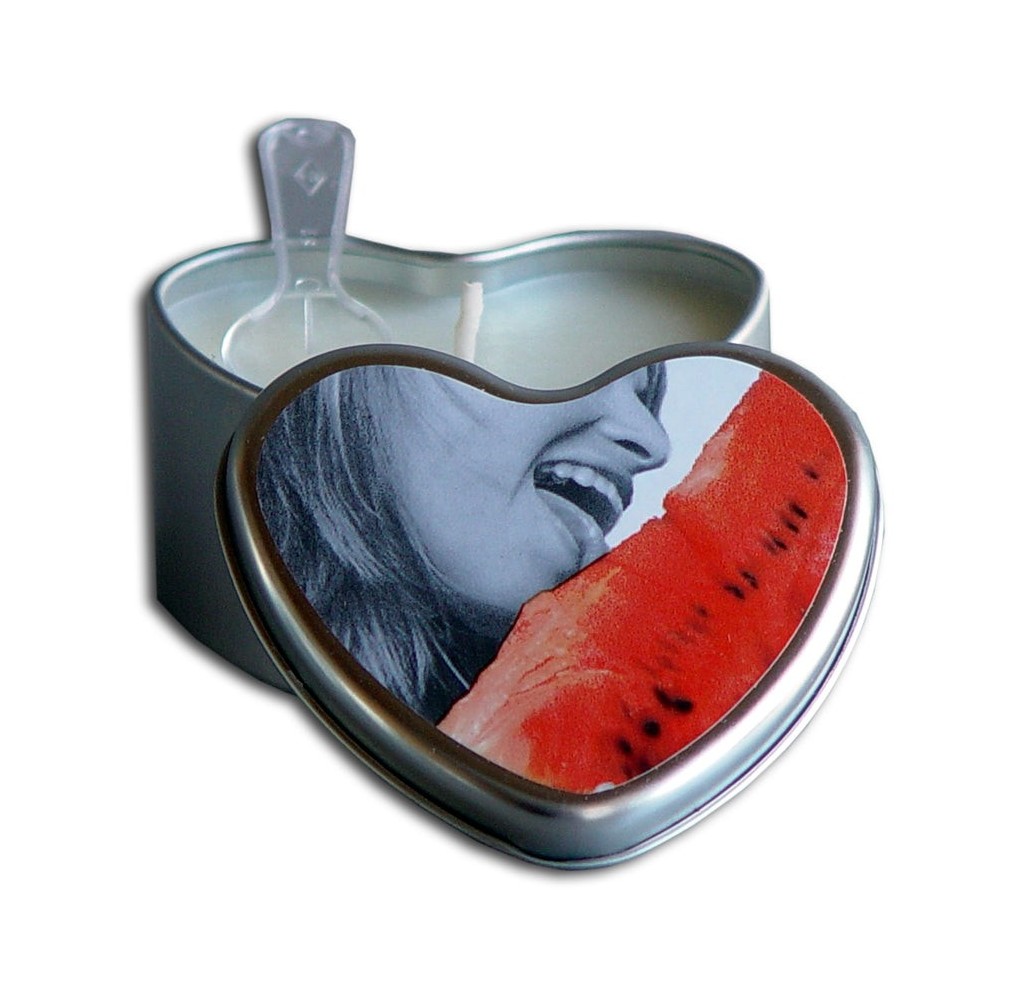 Earthly Body 4-in-1 Edible Heart Candle-Watermelon 4oz